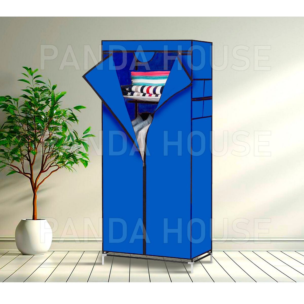 SM - ROPERO ORGANIZADOR ARMABLE DE TELA DE 1 CUERPO AZUL