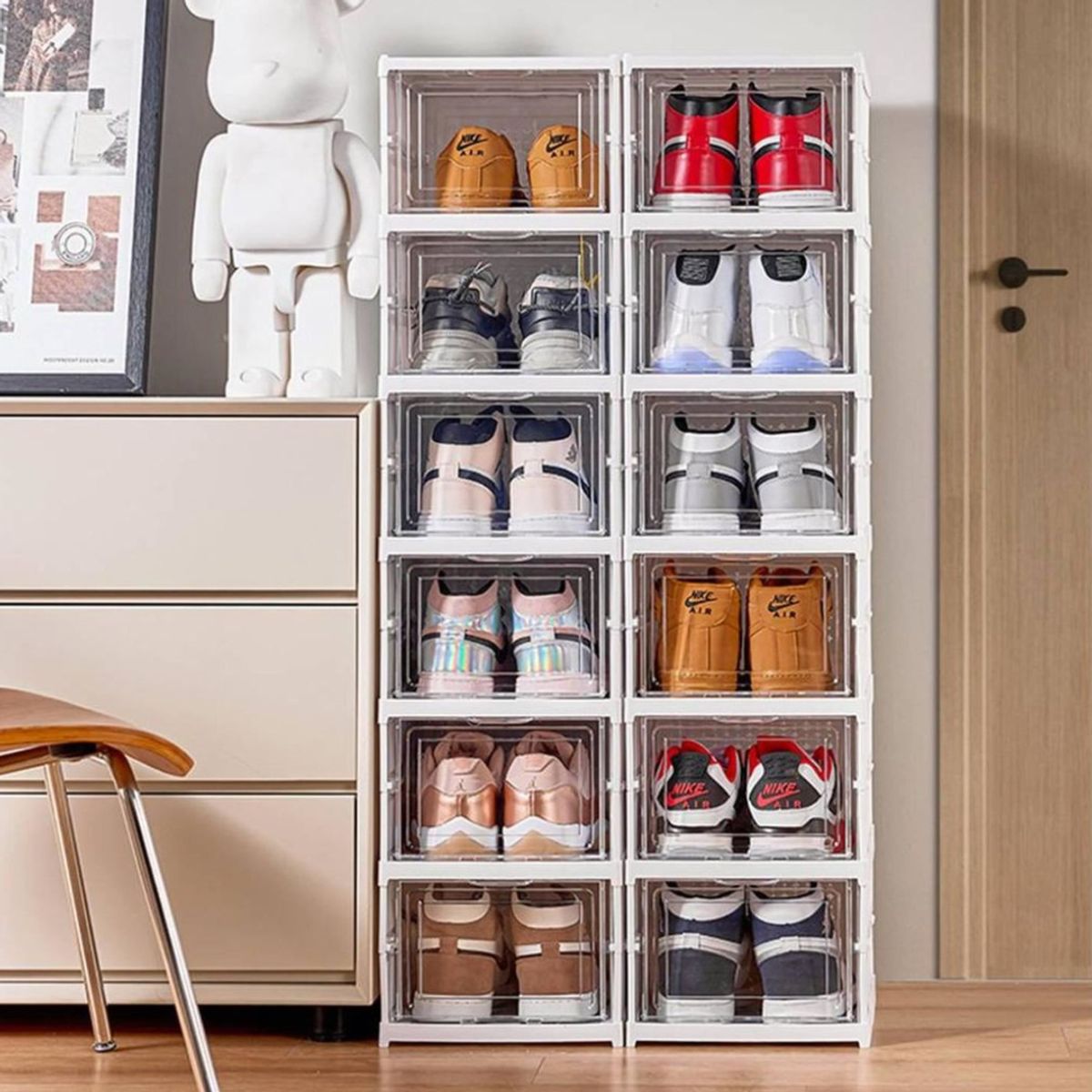 GENERICO - Organizador de Zapatos Zapatera Plegable Acrílica de 6 Pisos