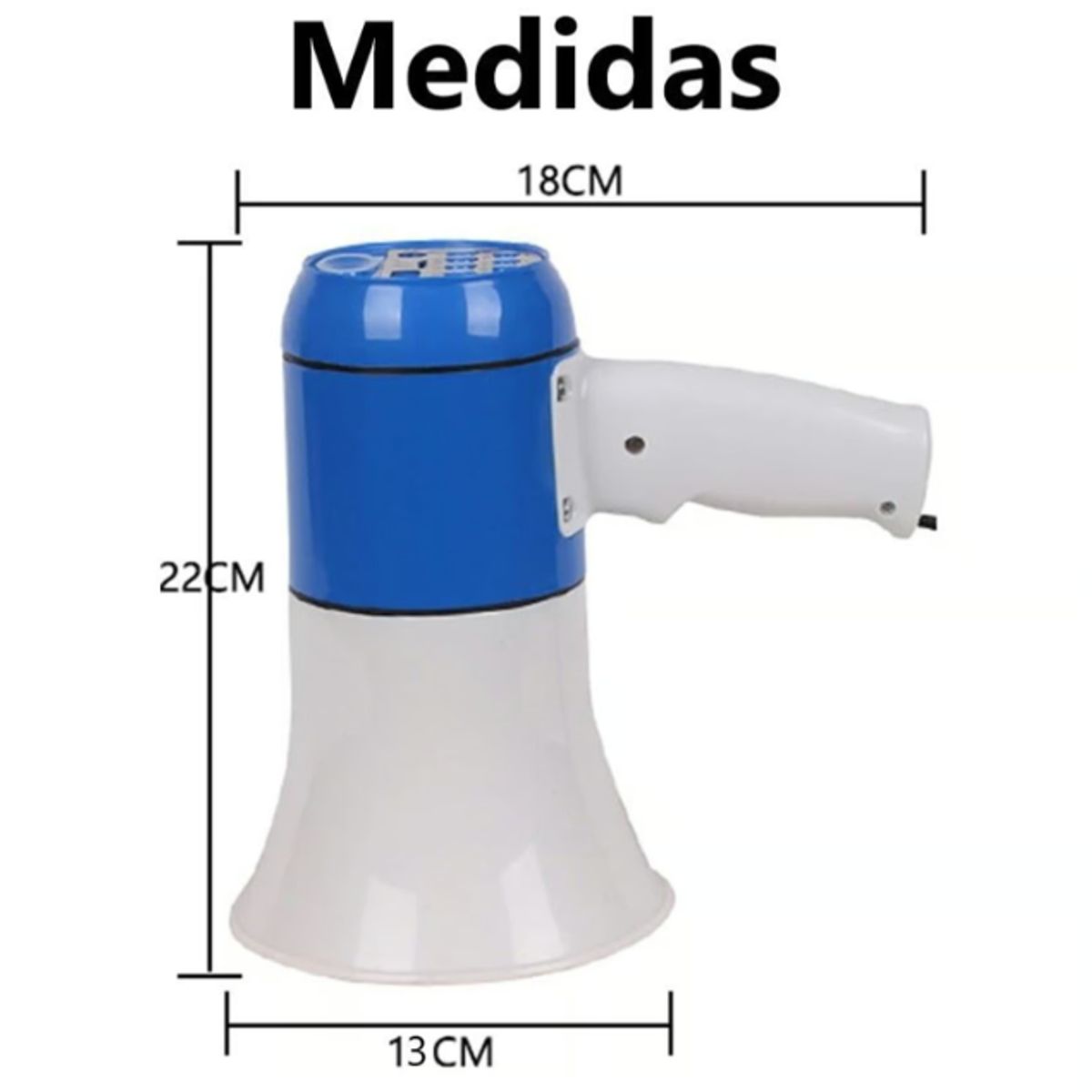 GENERICO - Megafono Bluetooth Con Grabacion de Voz 35W