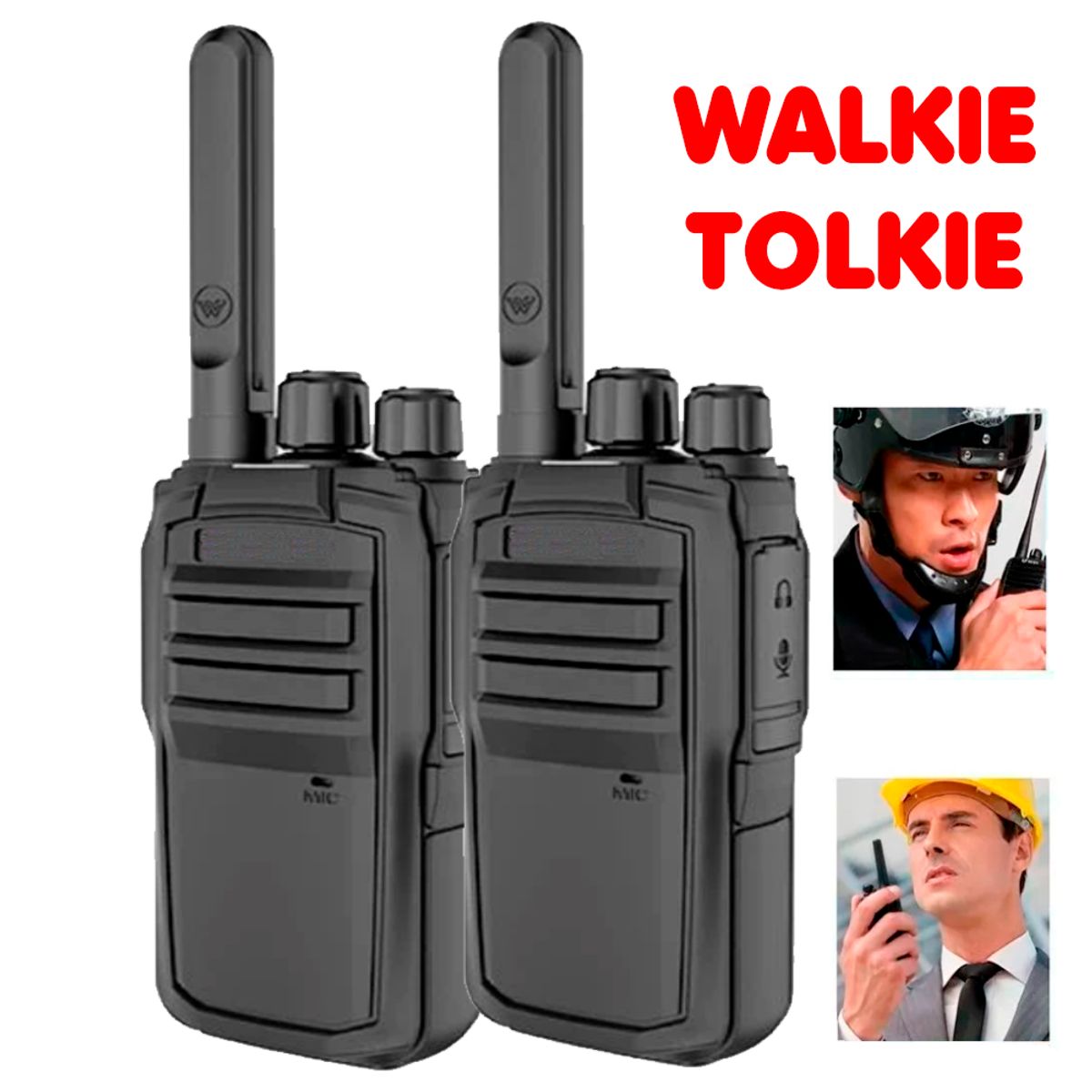GENERICO - Walkie Talkie Radio Transmisor Receptor 16 canales 400-470MHz 3800 mAh