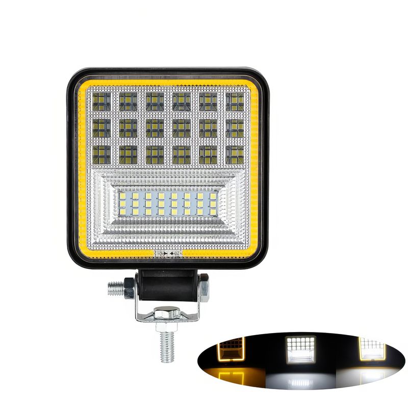 GENERICO - Faro Cuadrado LED-42” Multivoltaje 6500K 126W Borde Ambar