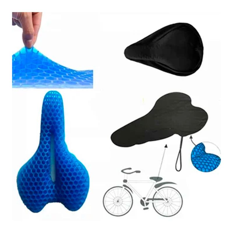 GENERICO - ASIENTO COJIN GEL PARA TODO TIPO DE BICILETA CON FUNDA