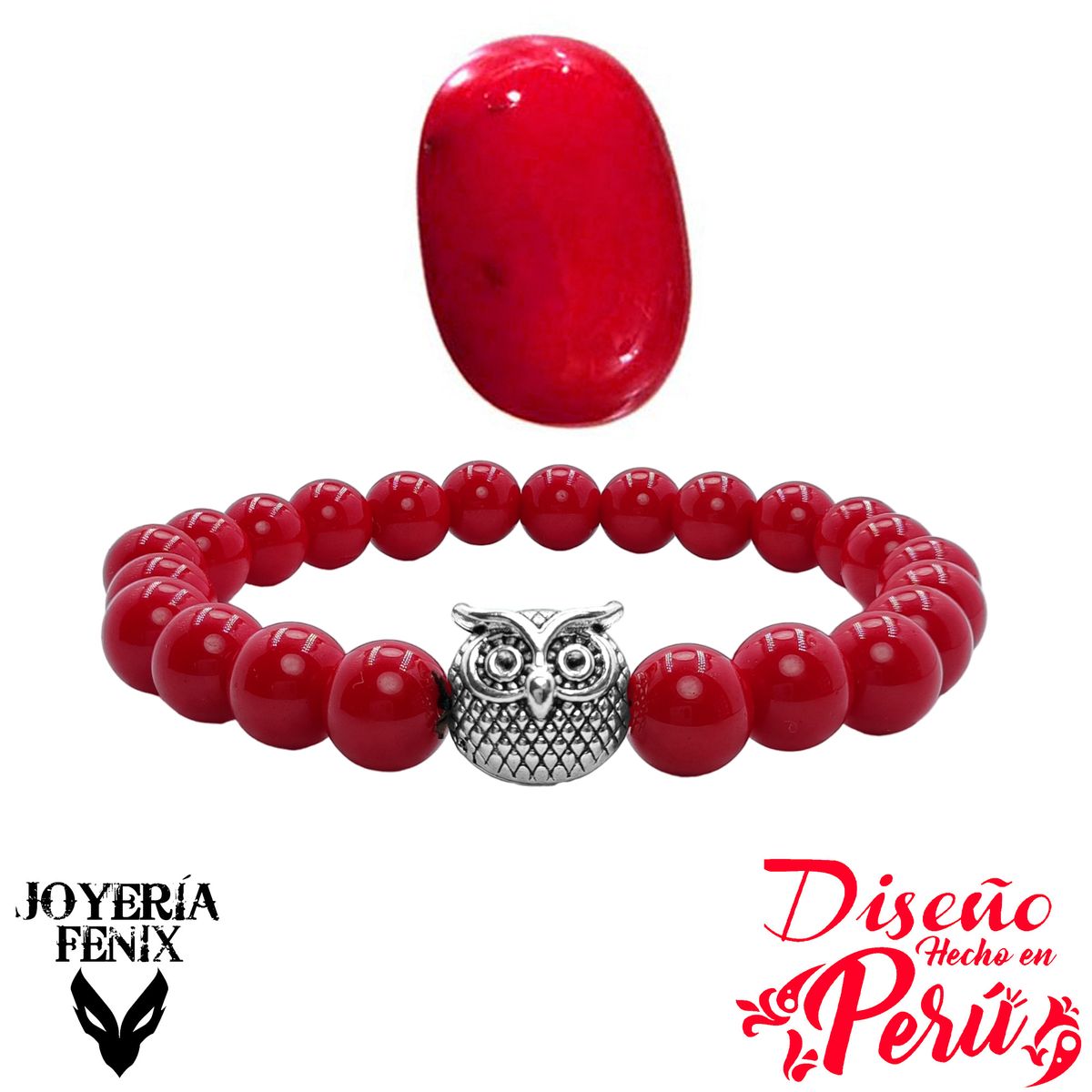 JOYERIA FENIX - Pulsera Piedra Natural Búho - Joyería Fénix