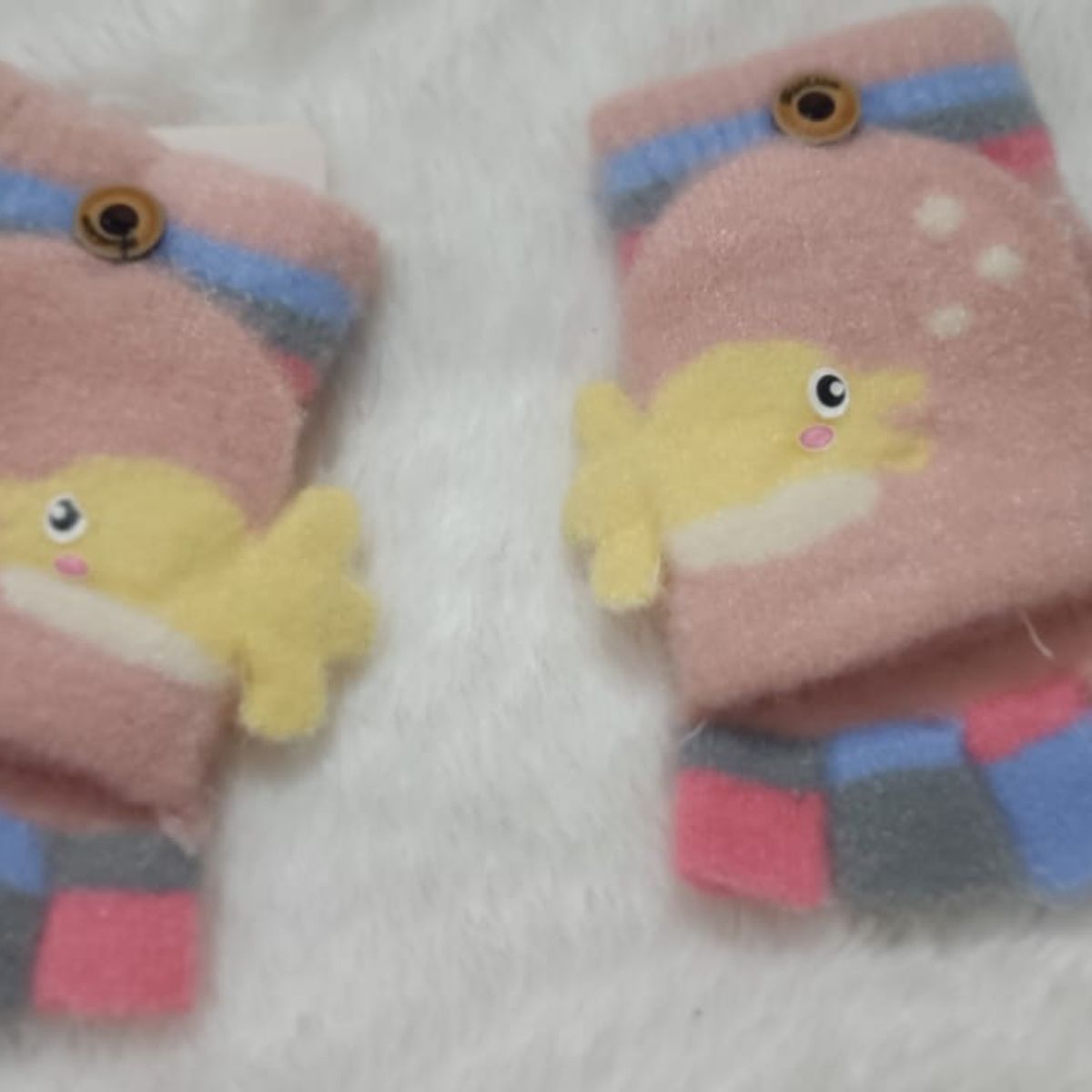 GENERICO - Guantes De Peluche De Dibujos Animados Para Niñas Sin Dedos