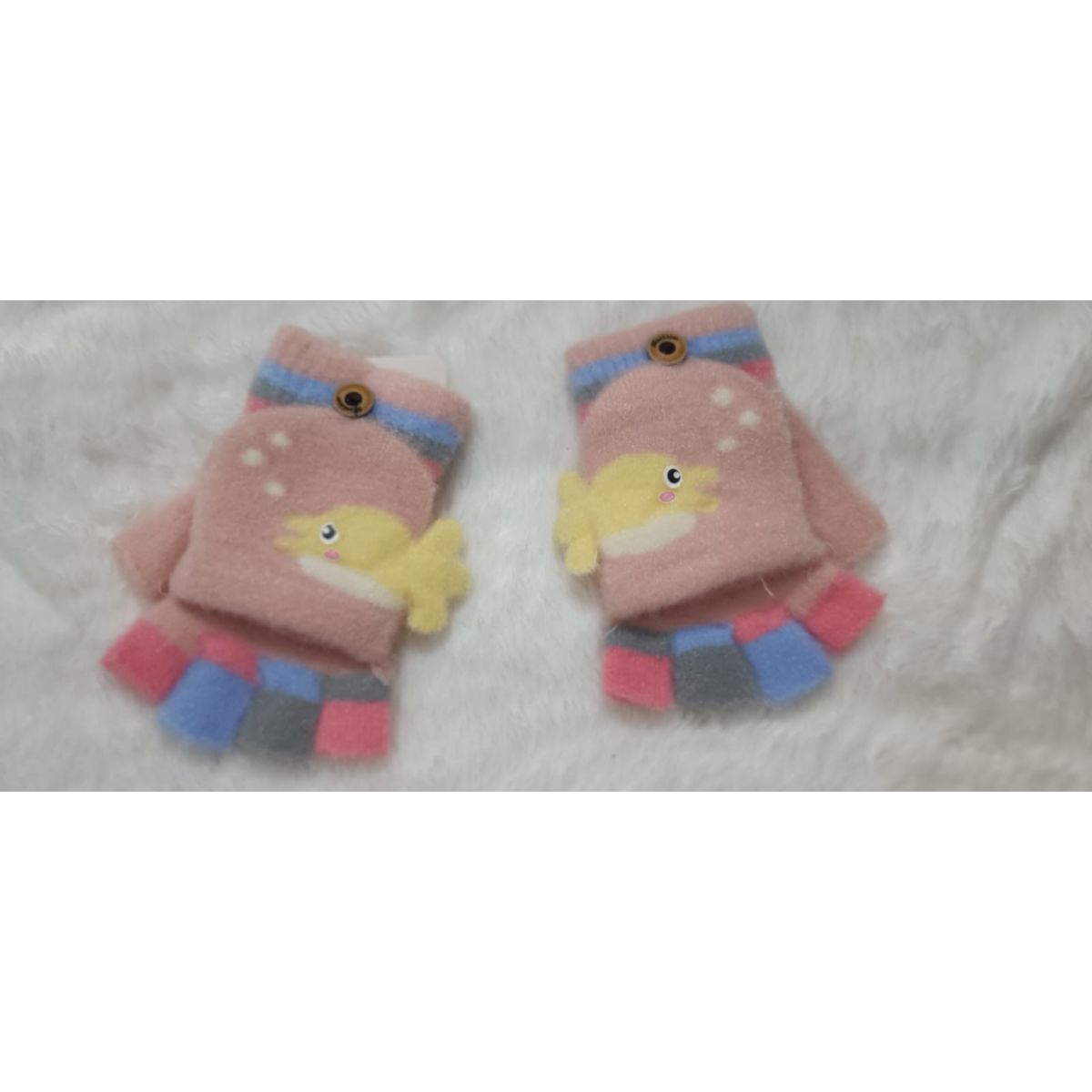 GENERICO - Guantes De Peluche De Dibujos Animados Para Niñas Sin Dedos