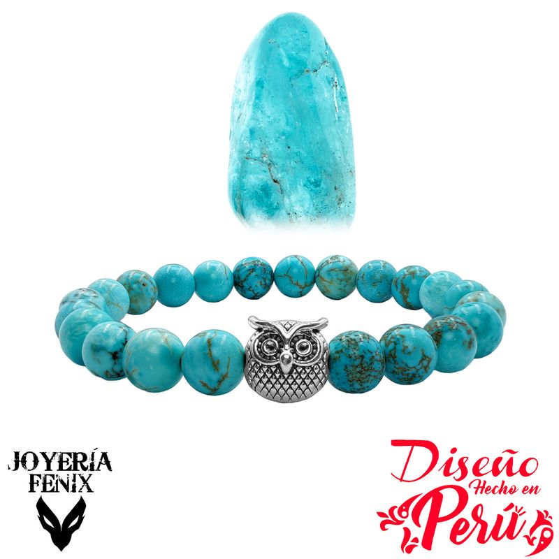 JOYERIA FENIX - Pulsera Piedra Natural Búho - Joyería Fénix