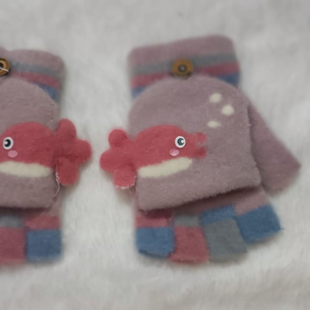 GENERICO - Guantes De Peluche De Dibujos Animados Para Niñas Sin Dedos