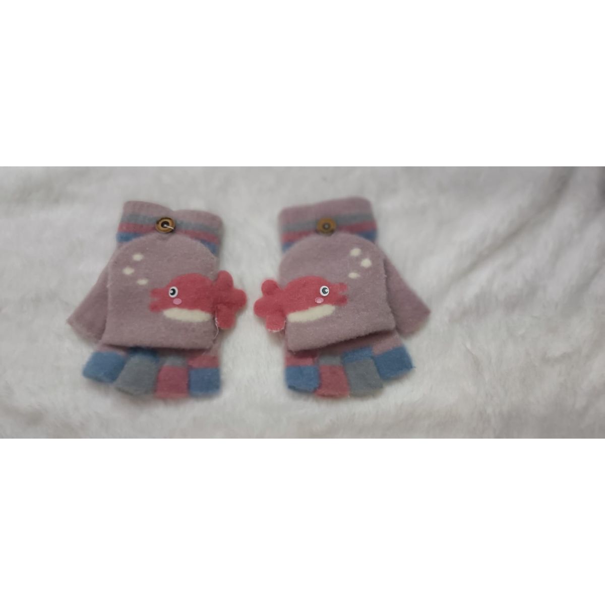 GENERICO - Guantes De Peluche De Dibujos Animados Para Niñas Sin Dedos