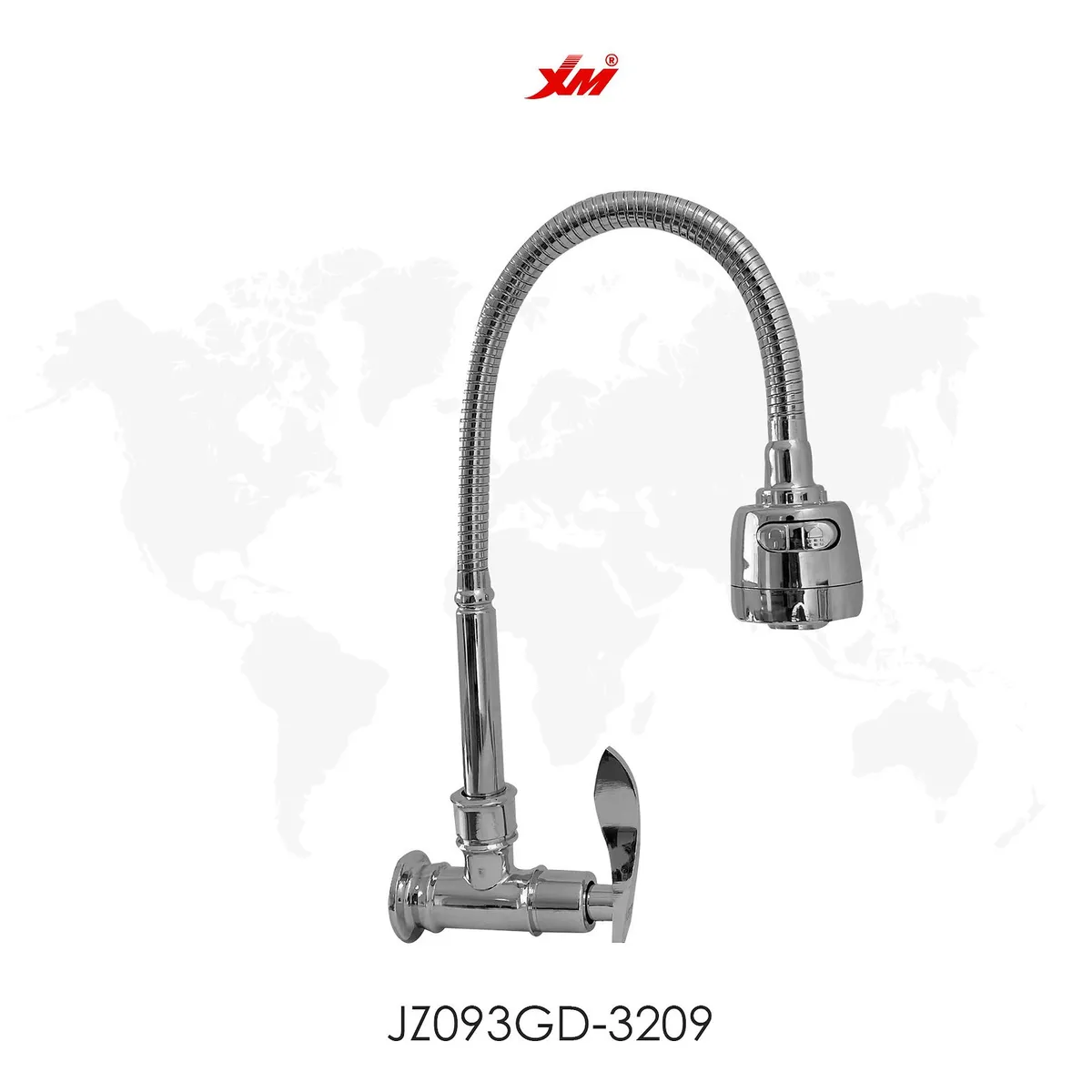 XM - Llave Ganso  Para Cocina en Bronce Cromado