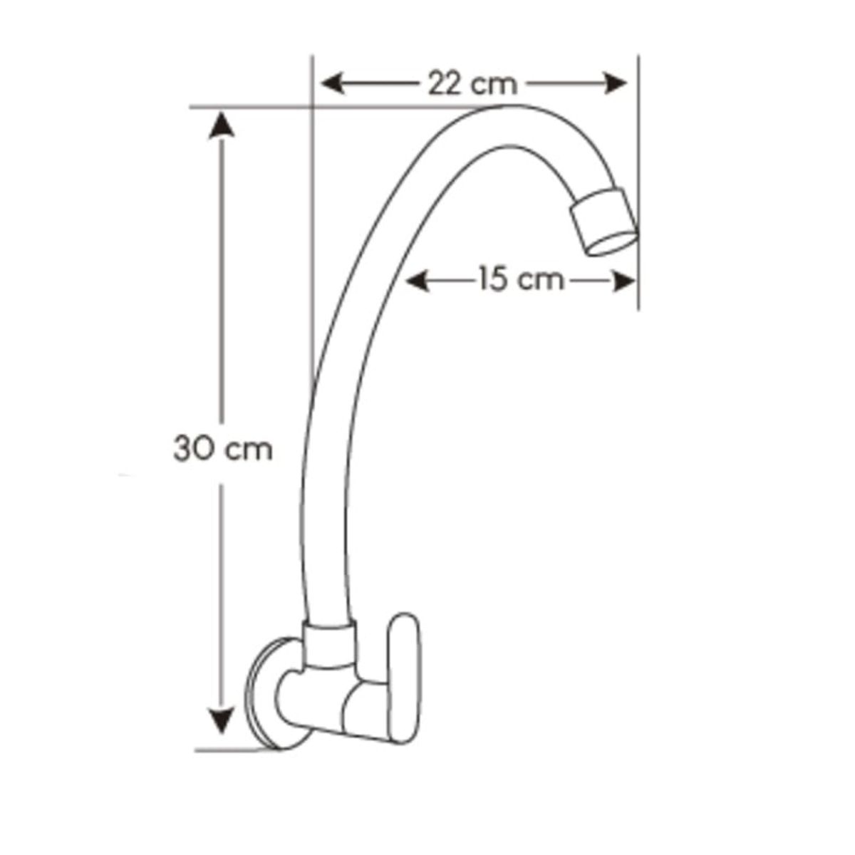 XM - Llave Ganso  Para Cocina en Bronce Cromado