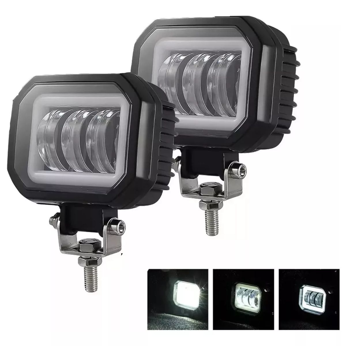 GENERICO - Par Faros Auxiliares Led Ojos De Ãngel Niebla Led Moto Luces