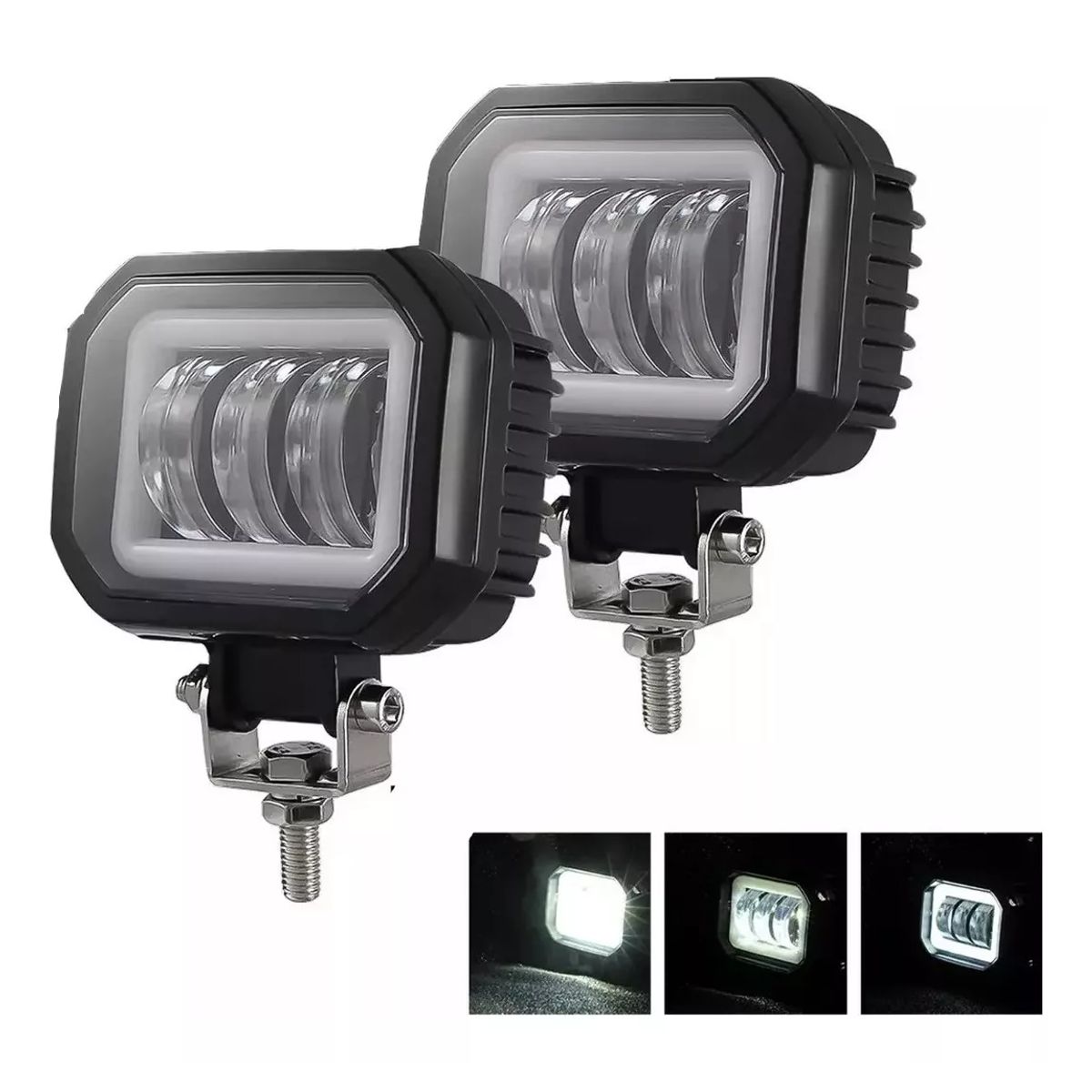 GENERICO - Par Faros Auxiliares Led Ojos De Ãngel Niebla Led Moto Luces