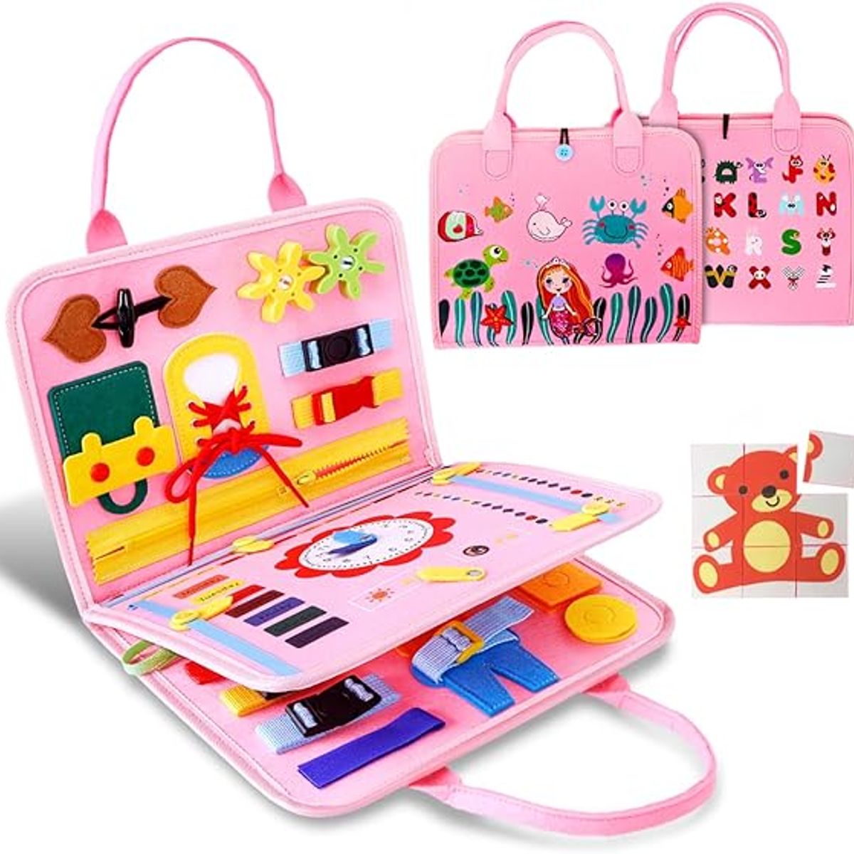 GENERICO - Tablero Sensorial Rosado Niños  Juguetes Educativo