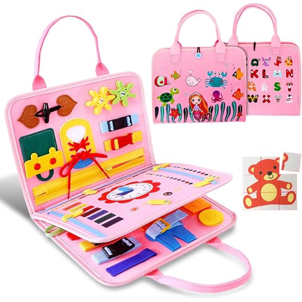 GENERICO - Tablero Sensorial Rosado Niños  Juguetes Educativo