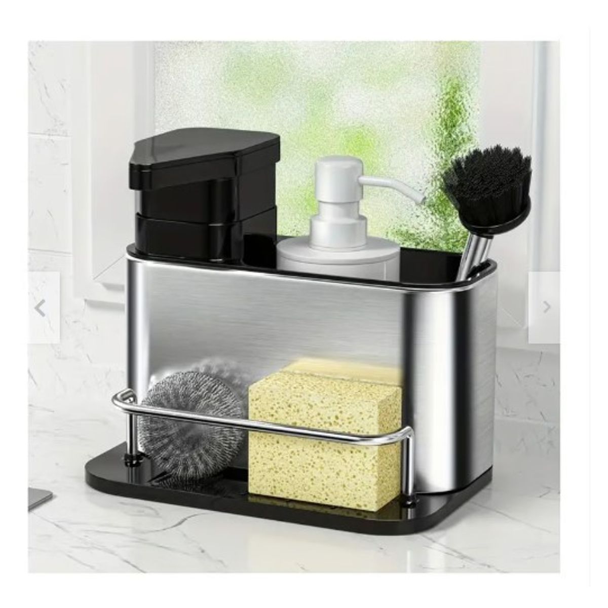 GENERICO - Dispensador de Jabón Líquido Lavavajillas Porta Esponjas