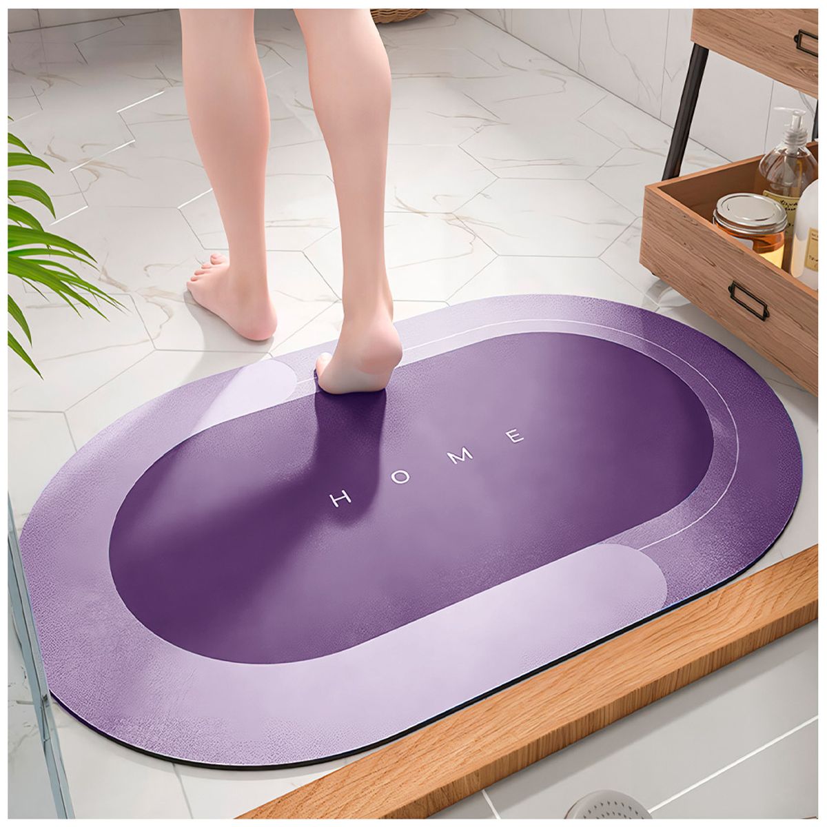 KELLER - Alfombra Antideslizante para Piso Tapete de Baño N36 Morado