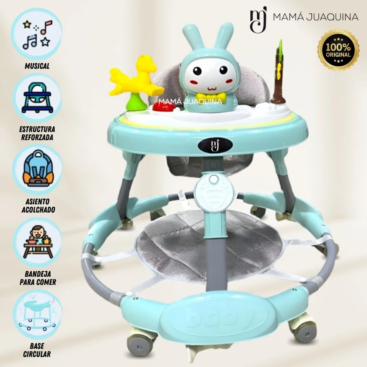 BABY - Andador Plegable «BUNNY KAWAII PLUS» de Lujo SkyBlue