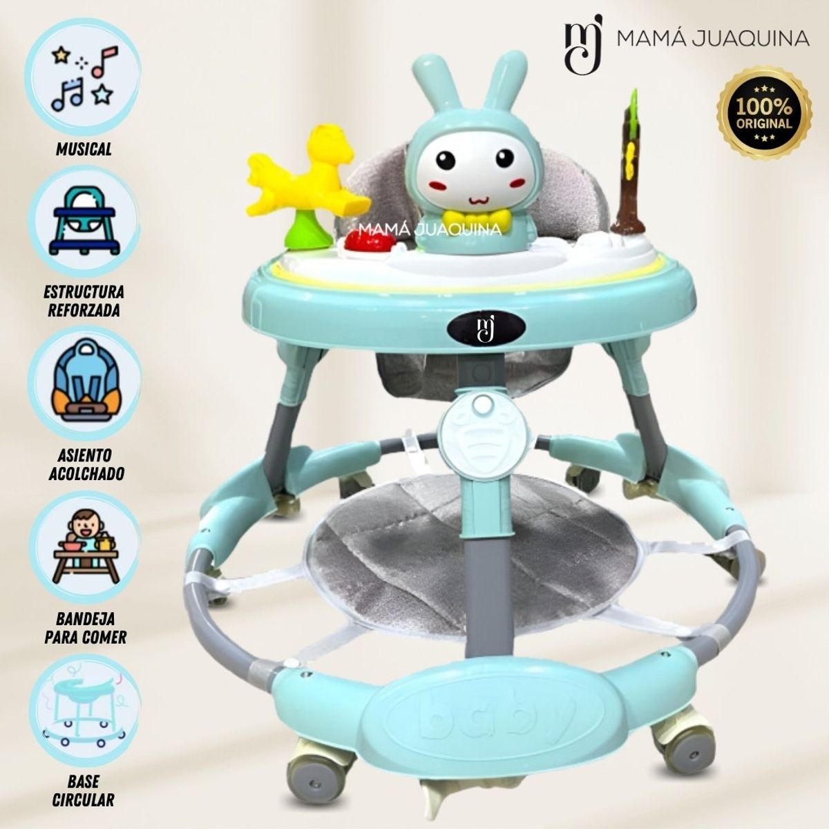 BABY - Andador Plegable «BUNNY KAWAII PLUS» de Lujo SkyBlue