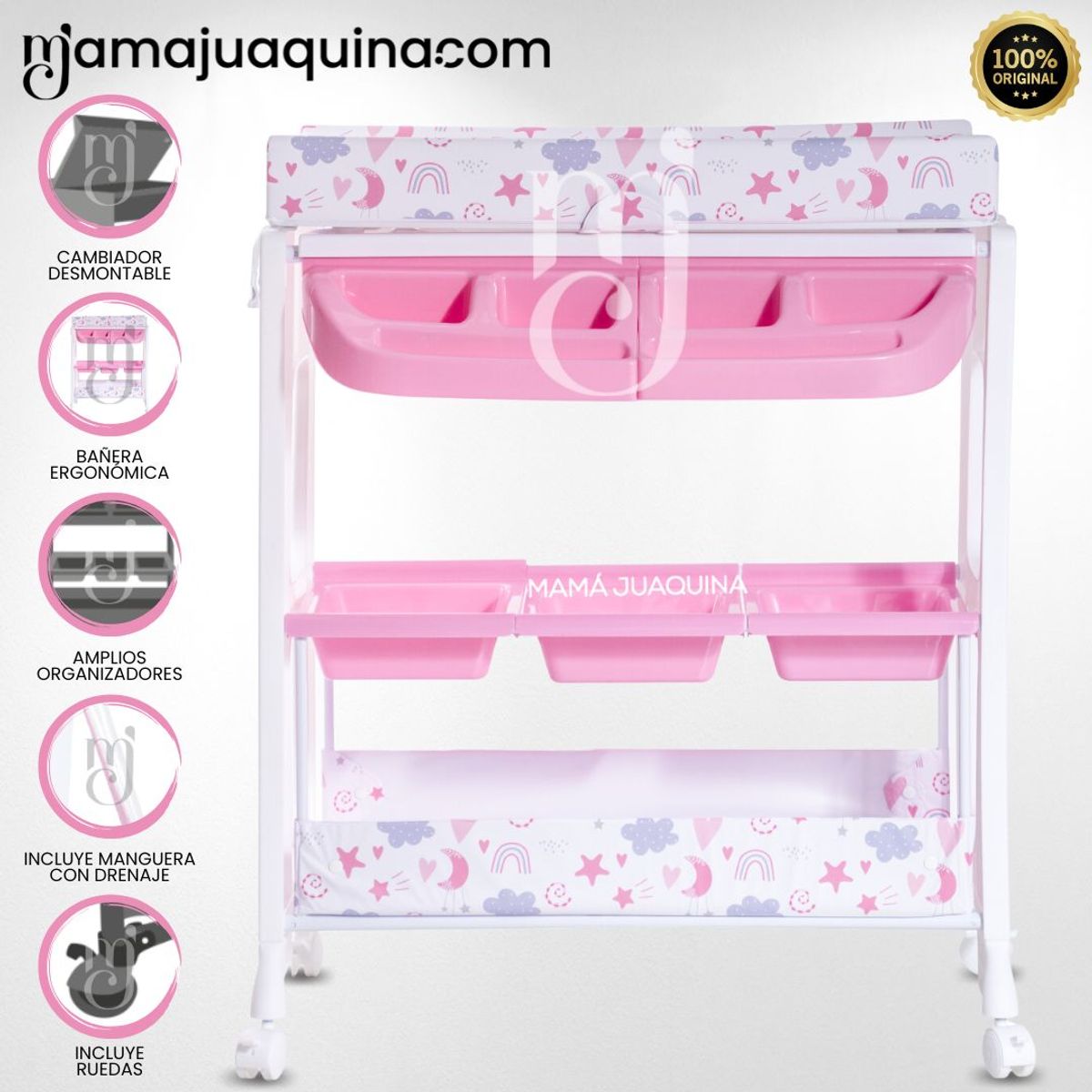 GENERICO - Bañera Cambiador «NAMI» Edición Limitada Pink