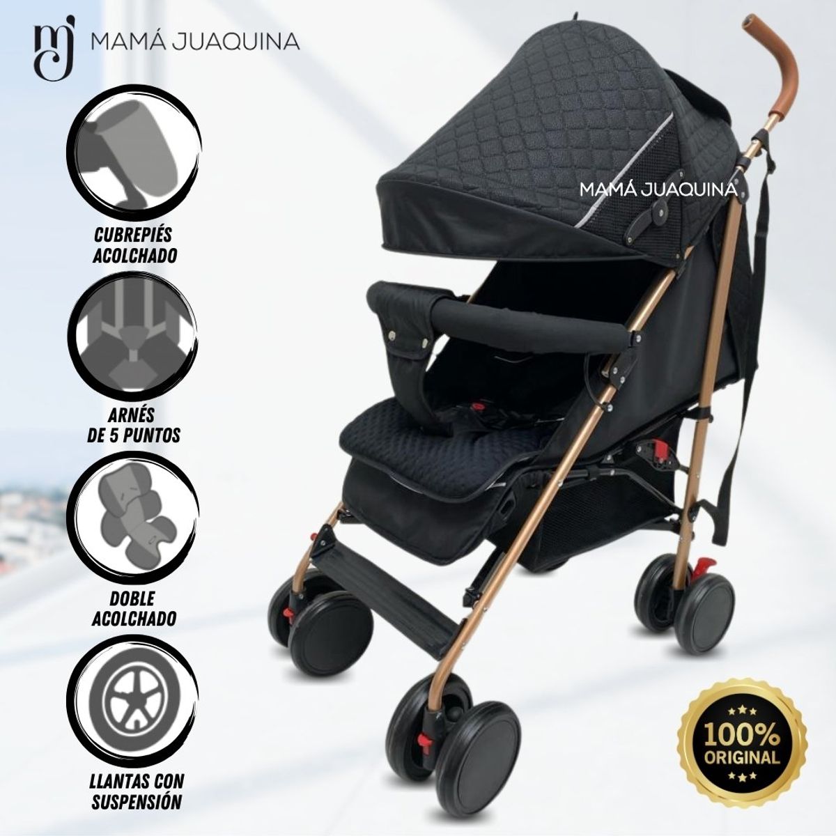 GENERICO - Coche Bastón «OLIVE GOLD» Edición Limitada Black