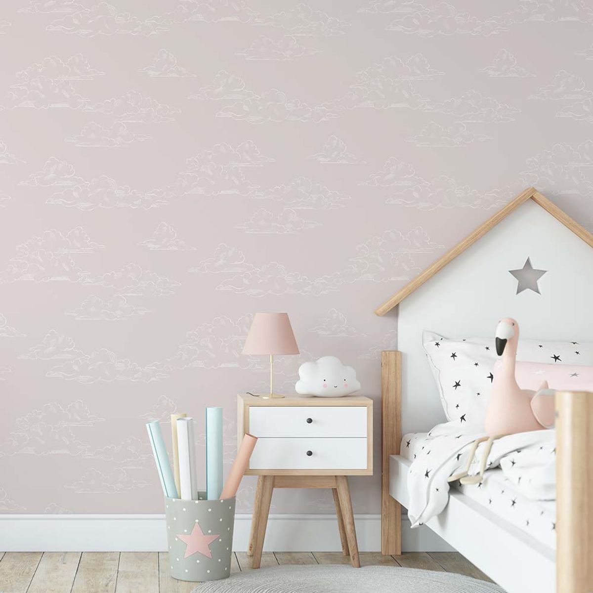 MULTITOP - Papel Tapiz Kids Home Vintage Cloud 052X10 Mts Pink