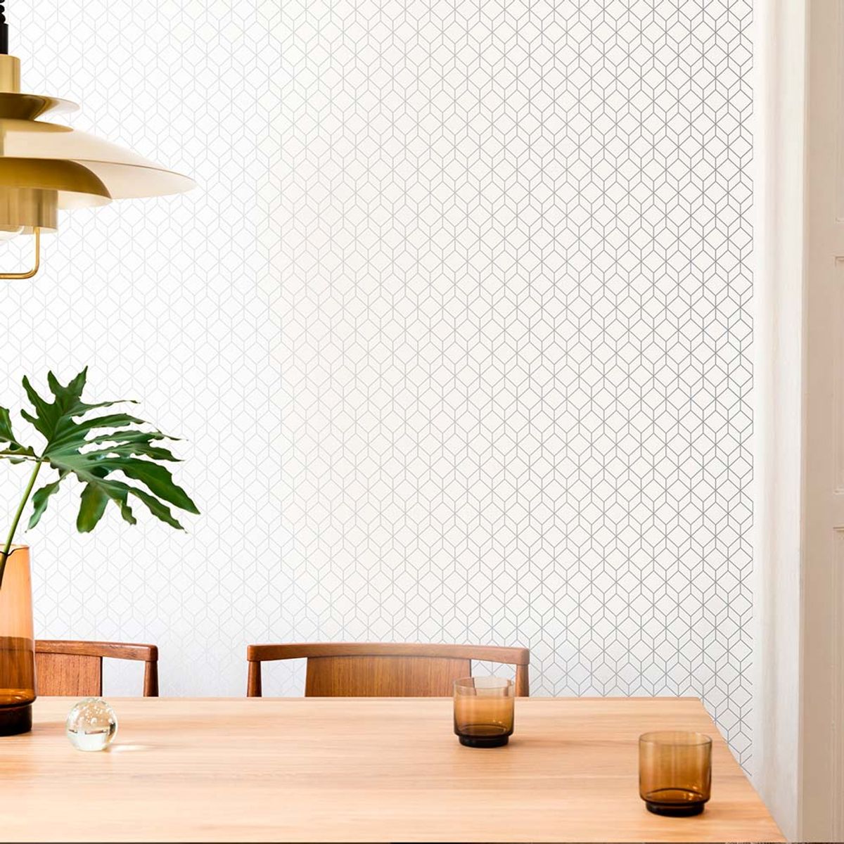 MULTITOP - Papel Tapiz Oasis Myrtle Geo 052X10 Mts Whitesilver