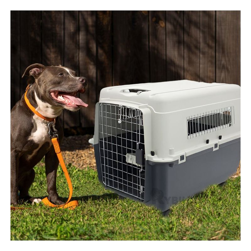 GENERICO - Transportador Ideal para Perro L120 Plomo Oscuro Y+Stickers