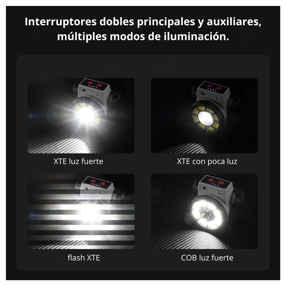 GENERICO - Linterna de Cabeza LED con Sensor LY-004 Linterna Frontal Magnético