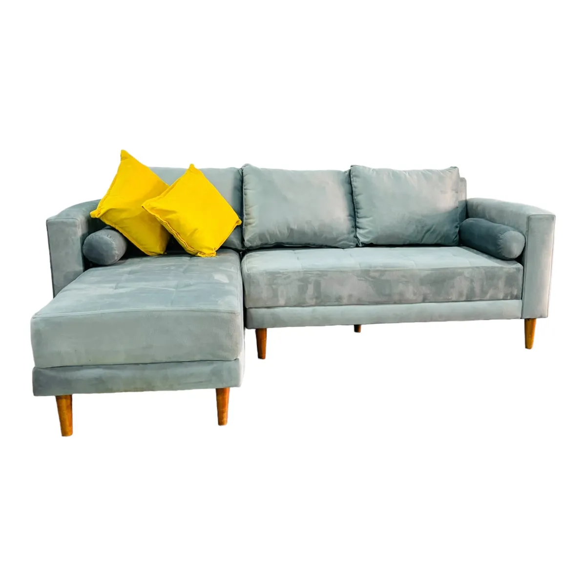 AMOBLART - Seccional Milán 2 piezas  + 4 cojines - Plata