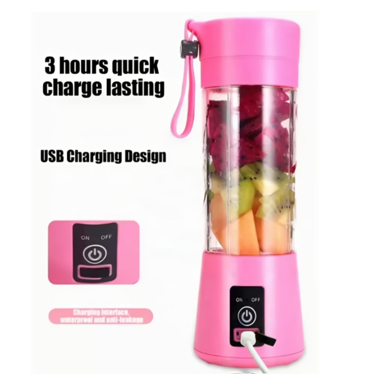 GENERICO - Mini Licuadora de 6 cuchillas eléctrica y portátil