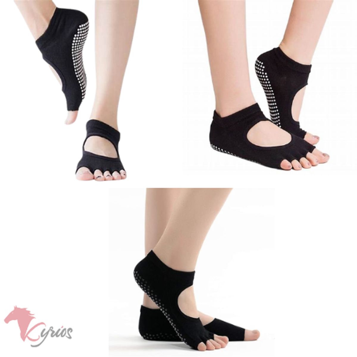 GENERICO - Medias Mitones Antideslizantes Marinera Danza Yoga Pilates