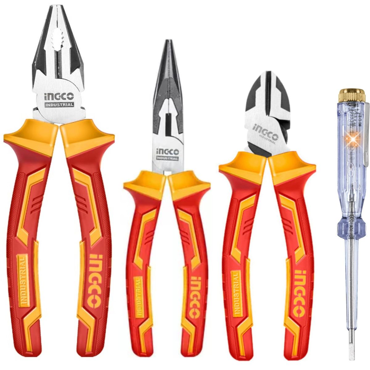 INGCO TOOLS - KIT ALICATES DIELECTRICOS 1000V DESTORNILLADOR INALAMBRICO INGCO
