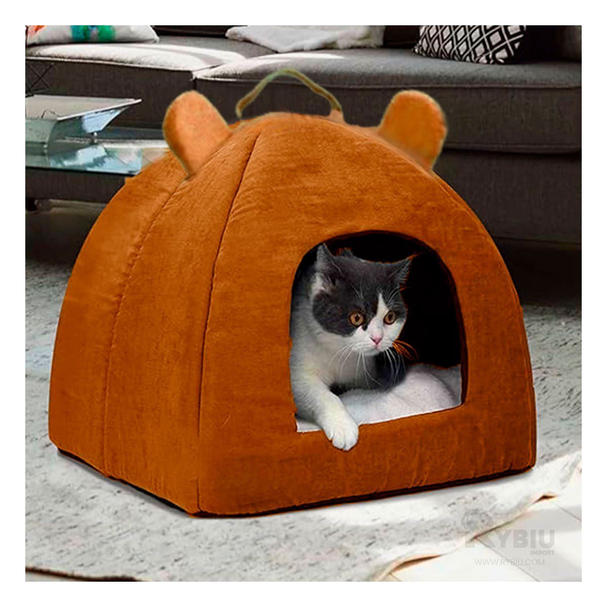 GENERICO - Cama Cerrada en Forma de Iglu para Gatos Talla S Tono Marron