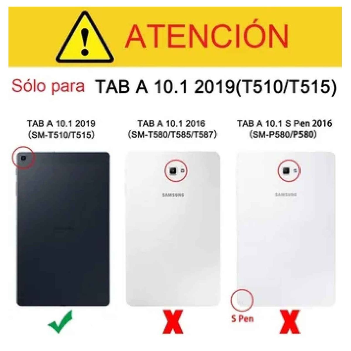 GENERICO - Funda de Cuero para Samsung Tab A 10.1 2019 SM-T510 Case Cover Forro