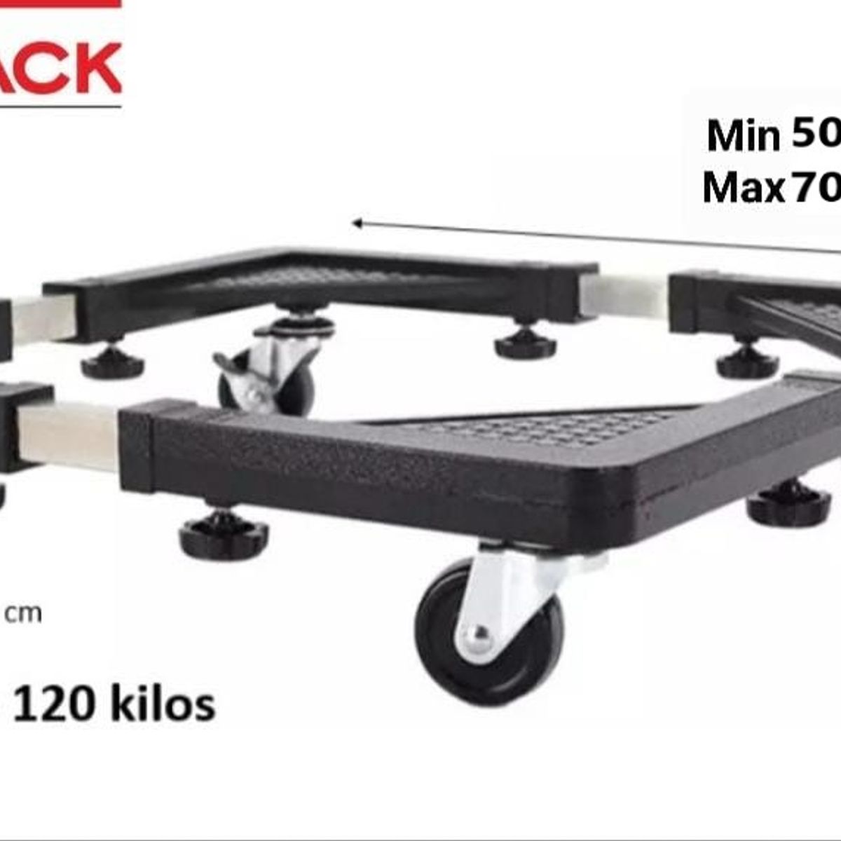 RACK JAPAN - Base ajustable con ruedas para lavadora cocina etc de 50 a 70cm/ 120kg