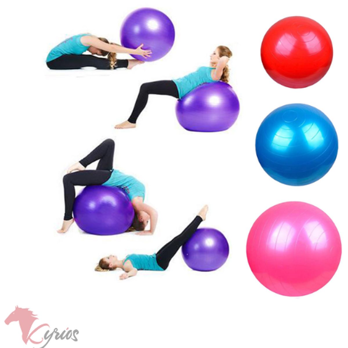 GENERICO - Pelota De Ejercicio Fitness Con Bomba De Inflado  65 CM