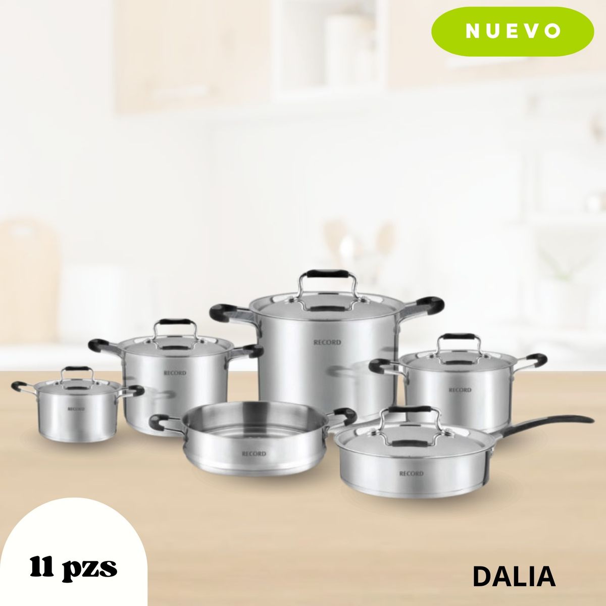 RECORD - Juego De Ollas Dalia Acero Inoxidable 11 Piezas