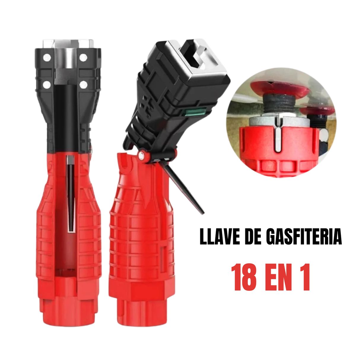 GENERICO - Llave de gasfitería 18 en 1 - Todo en 1