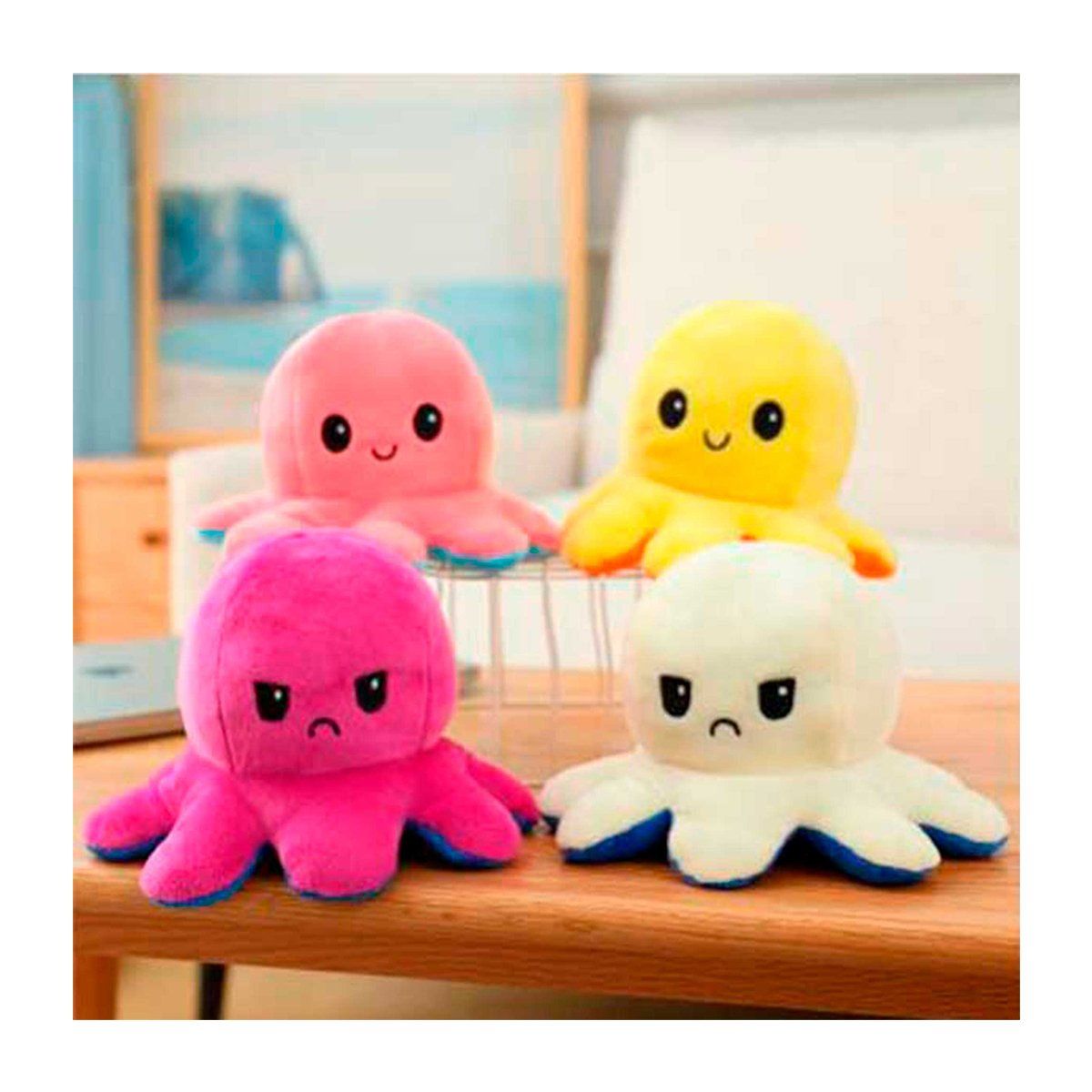 GENERICO - Pulpi-Peluche OFERTA Pack x6 - Reversibles Feliz y Enojado