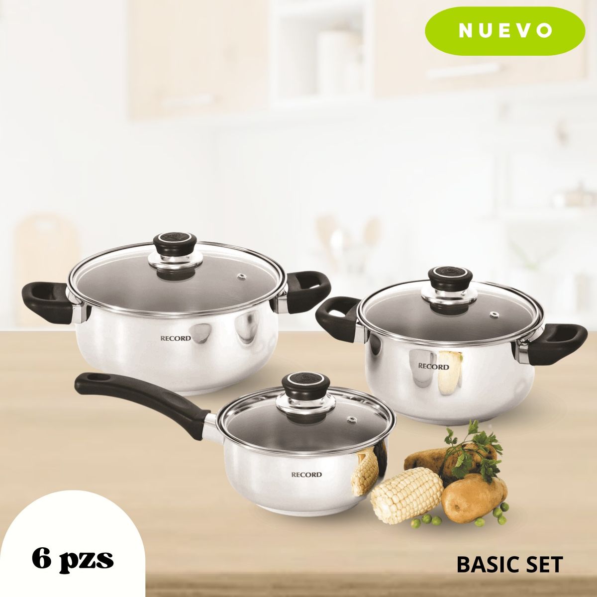 RECORD - Juego De Olla Encanto Acero Inoxidable 6 Piezas