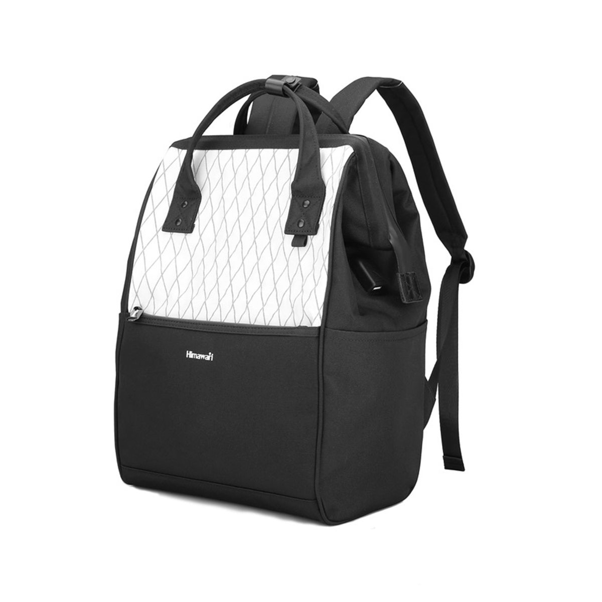 HIMAWARI - Himawari - Mochila escolar o de viaje porta Laptop - Blanco y Negro