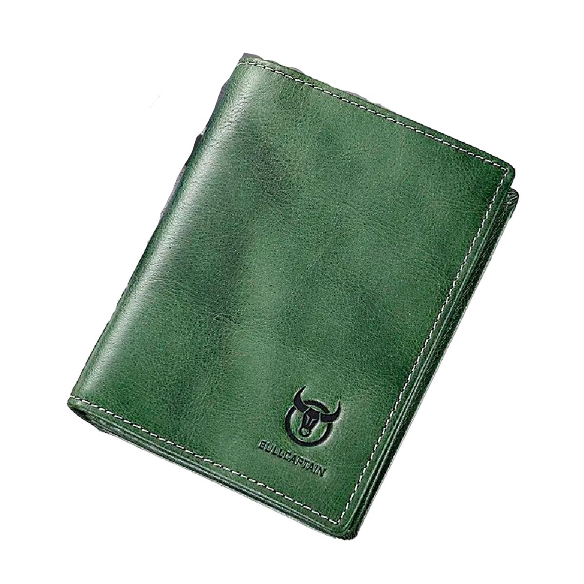 BULLCAPTAIN - BullCaptain - Billetera de Cuero Mate QB-017-GRE Verde