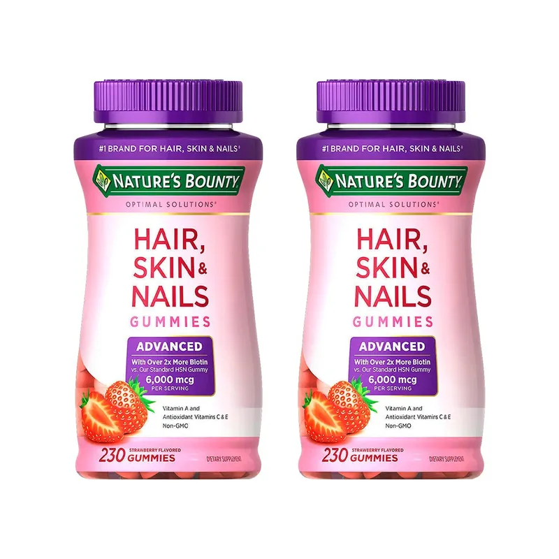 NATURES BOUNTY - Hair Skin & Nails 6000mcg of Biotin 230 Gomitas 2 Unidades