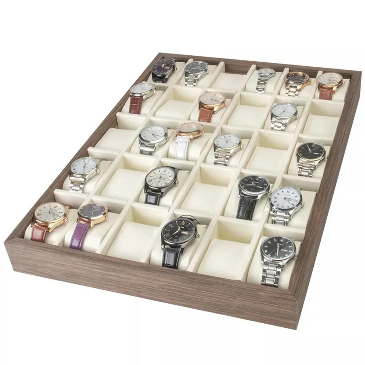 GENERICO - Caja organizadora para 30 relojes SK-T87 Marrón