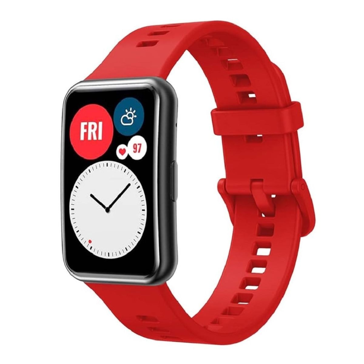 GENERICO - CORREA SILICONA PARA HUAWEI WATCH FIT - ROJO