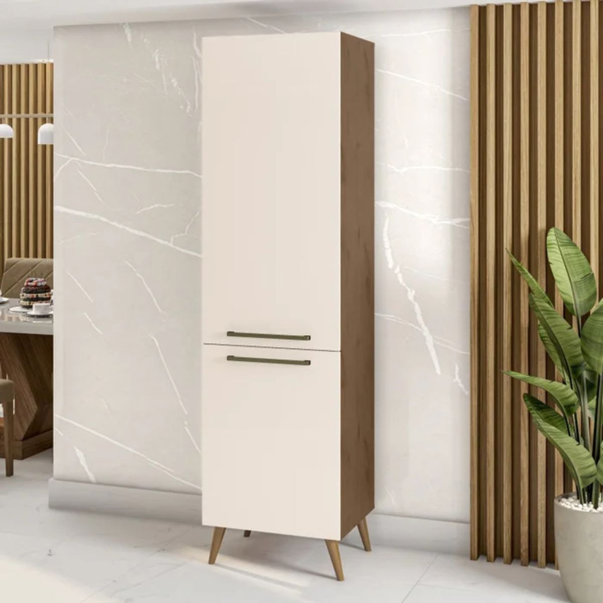 TU MESITA - Alacena Multiusos Andy color MarrónBlanco 2 puertas TU MESITA