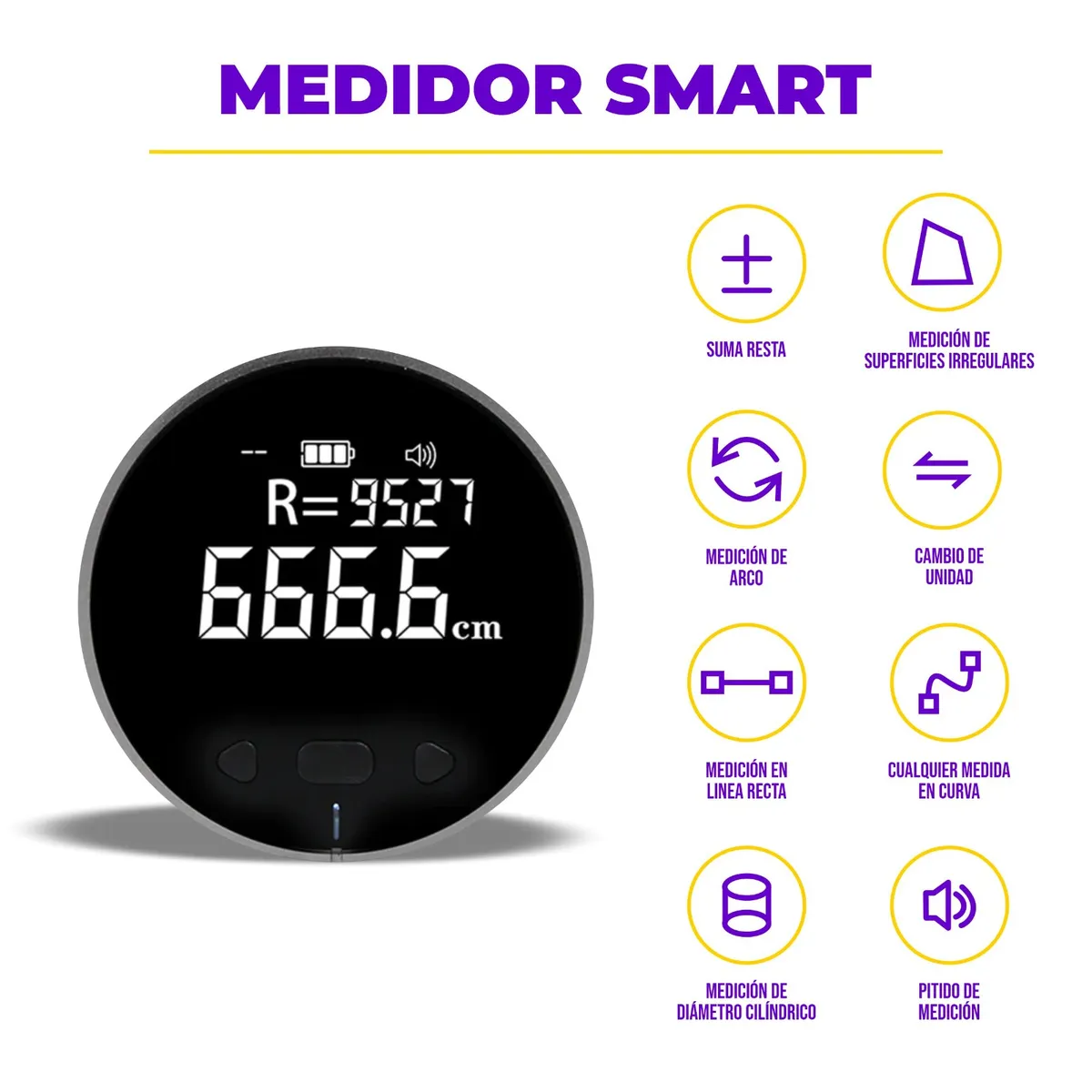 IMPORTADO MC - Medidor Digital Inteligente con Pantalla LCD y Recargable Tipo-C