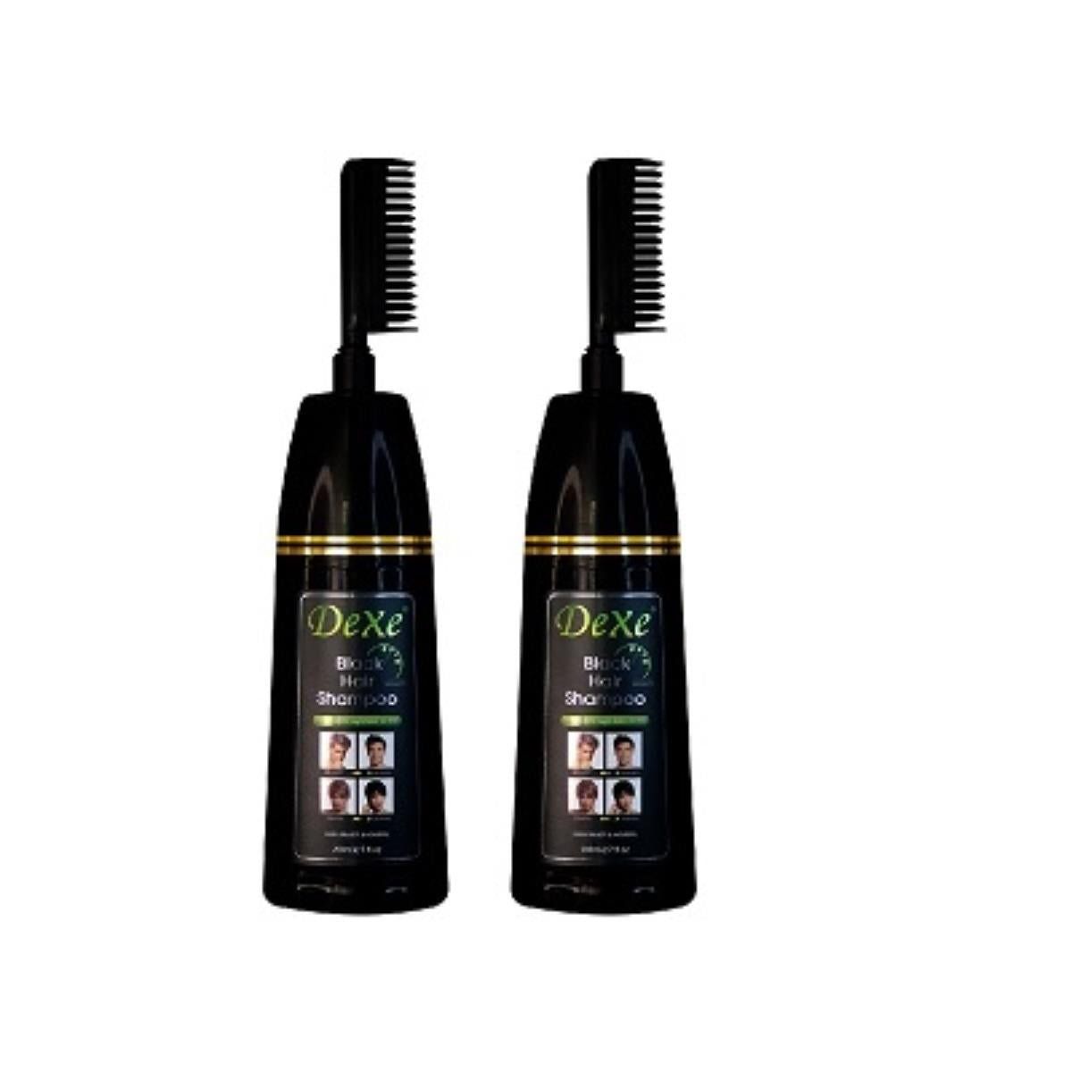 DEXE - Shampoo Tinte Negro Versión Peine Dexe 200ml 2 Unidades