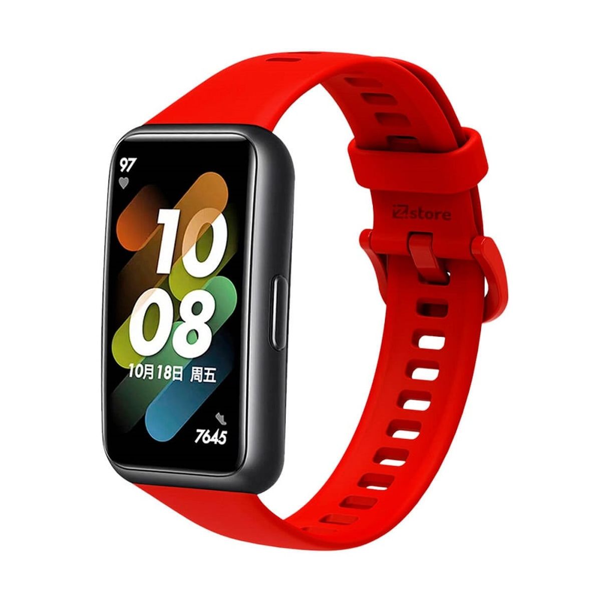 GENERICO - CORREA SILICONA PARA HUAWEI BAND 7 - ROJO