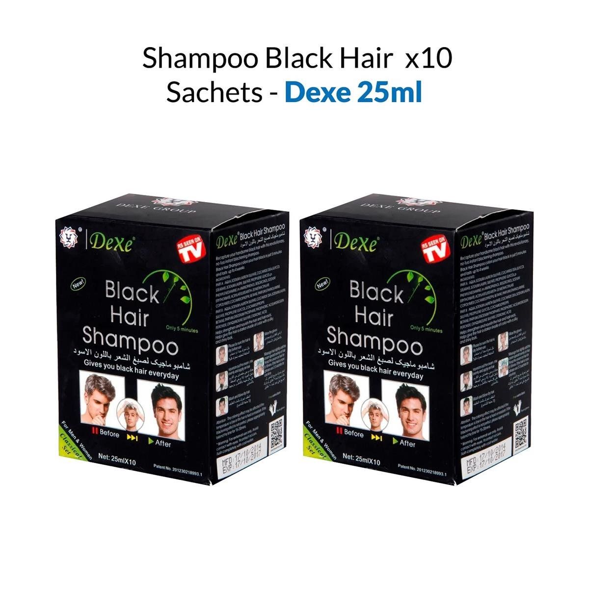 DEXE - Black Hair Shampoo Dexe 25ml x 10 2 Unidades